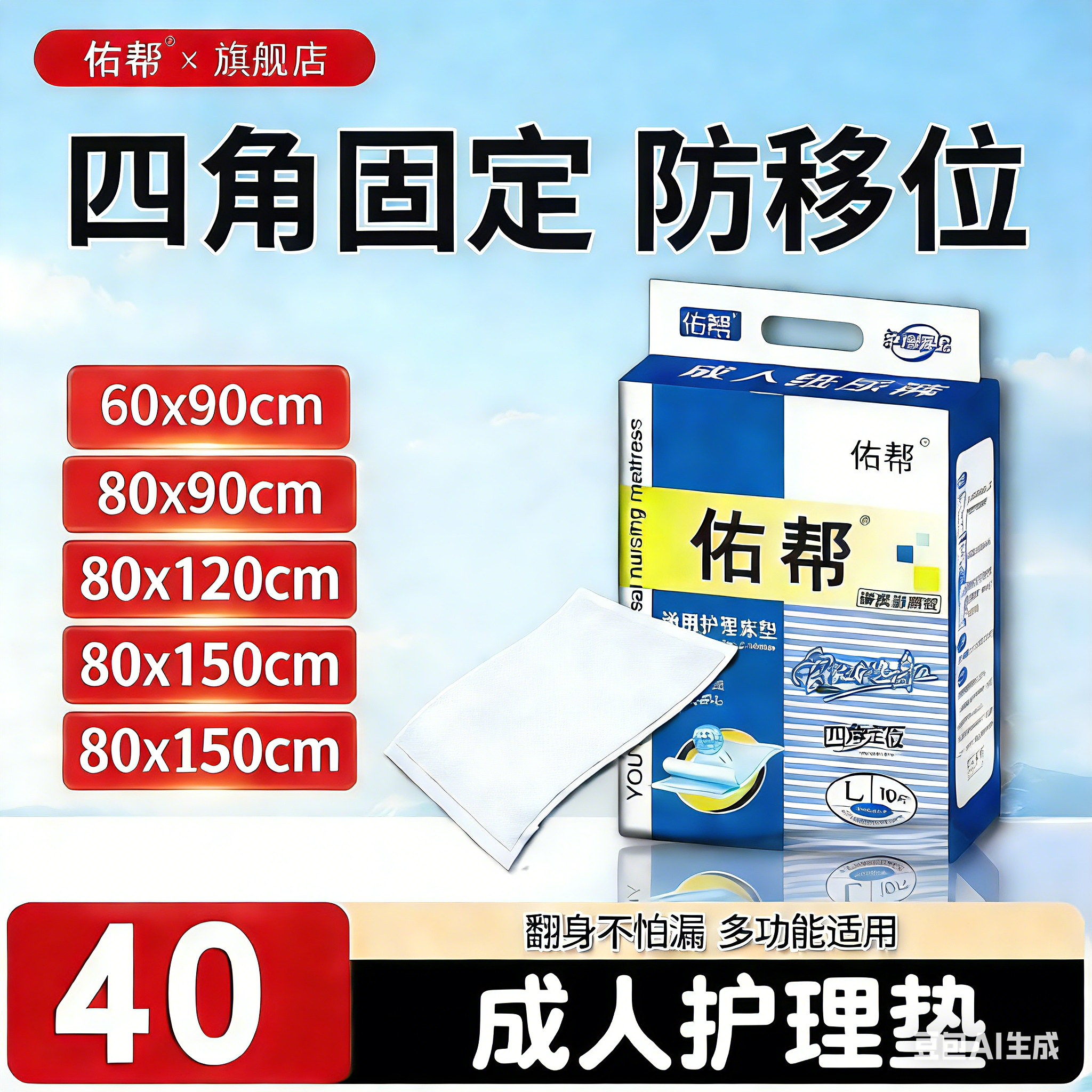 佑帮成人护理垫一次性老人用加厚尿片纸尿垫老年人产妇儿童隔尿垫,洗护清洁剂/卫生巾/纸/香薰,成年人隔尿用品,淘宝优惠券,粉丝福利购,淘宝优惠卷