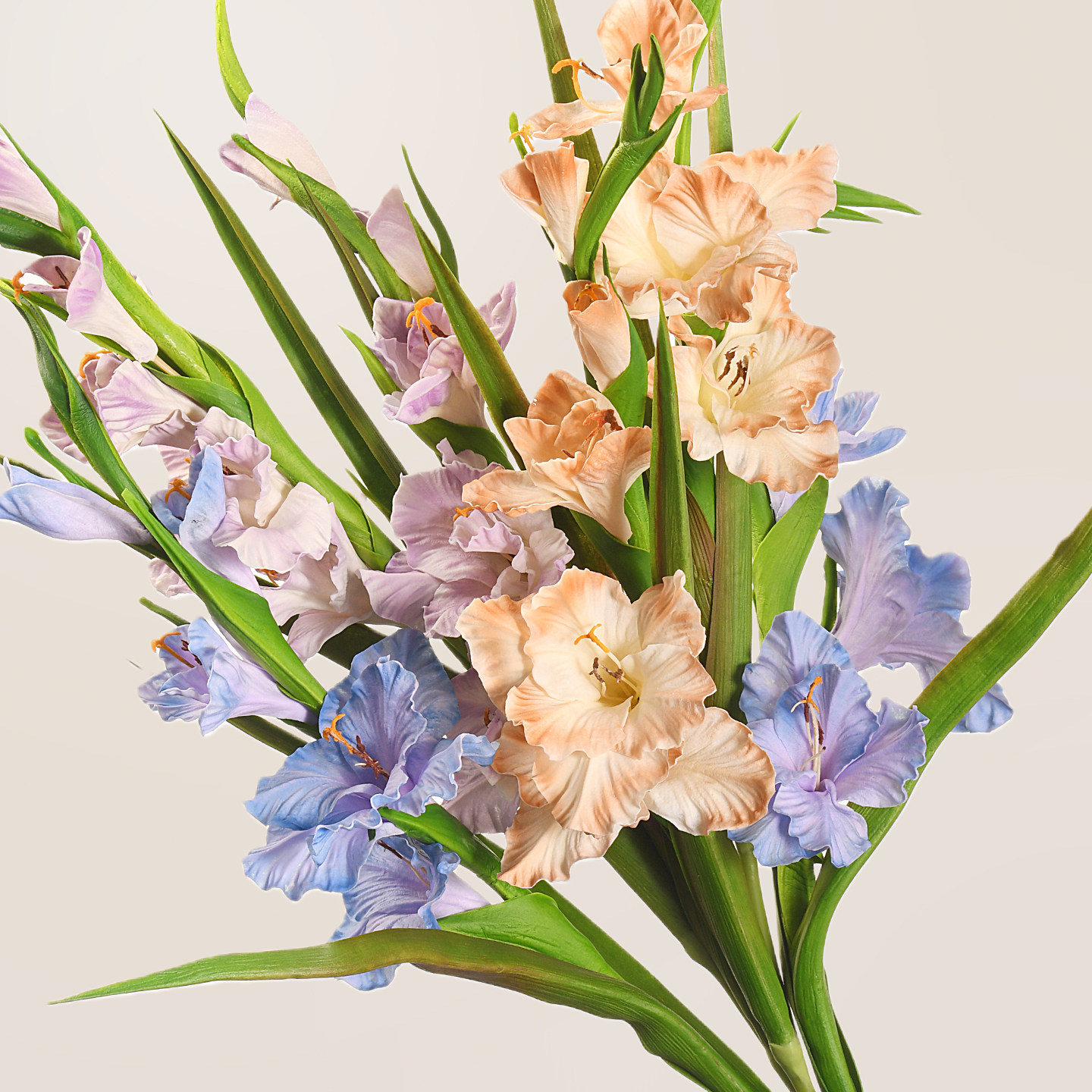 客厅仿真花高级感逼真干花保湿剑兰唐菖蒲假花兰花高端装饰花束