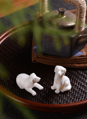 迷你十二生肖可爱动物小狗摆件创意装饰品家居客厅桌面盆景小摆设