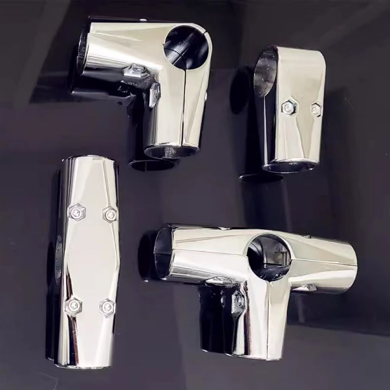 38mm不锈钢圆管连接件组合件紧固件固定式配件接头晾衣杆弯头卡扣