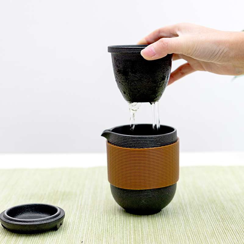 旅行便携茶具一壶四杯陶瓷快客杯包功夫茶具户外随身泡茶茶壶茶杯