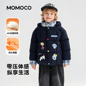 儿童保暖加厚可爱连帽 新款 MOMOCO 玛米玛卡男童棉服外套2026冬季