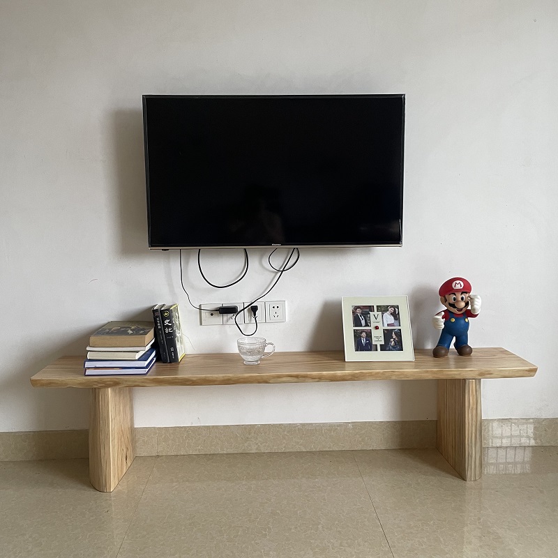 北欧个性创意长条凳子民宿原木长凳电视柜家用入户换鞋凳实木墩子