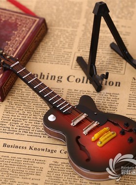 18厘米木质电吉他模型乐器模型摆件男女朋友圣诞节音乐创意礼物