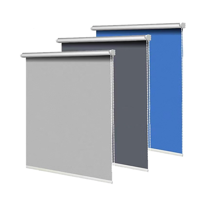 办公室卷帘窗帘定制logo遮光窗帘免打孔安装遮阳帘拉珠升降式卷帘