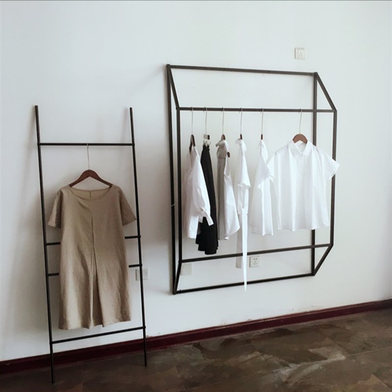 简约时尚服装架展示架创意侧挂架子服装架落地式男女装店陈列架