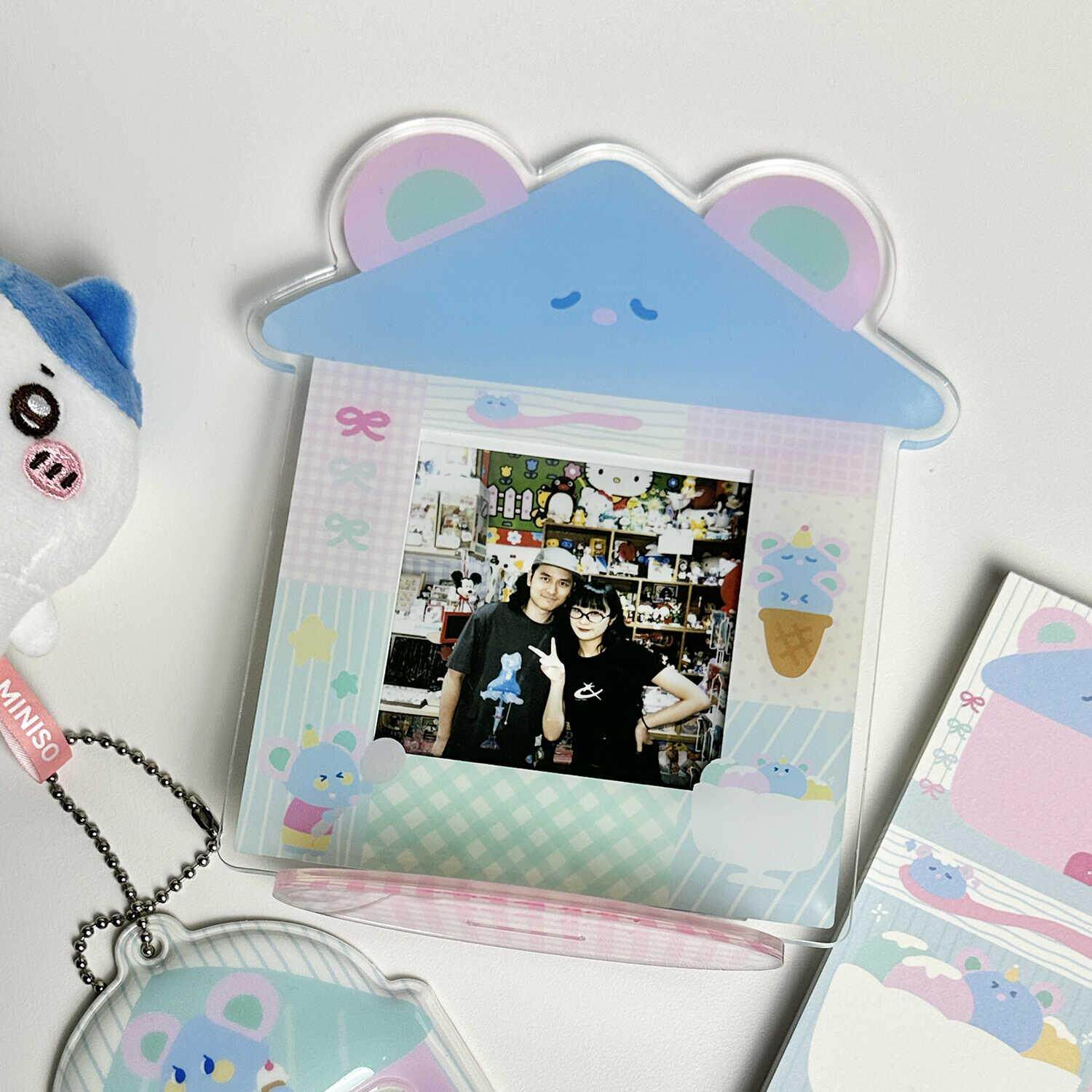 少女岛原创鼠鼠小房子SQ拍立得相框压克力立牌摆件礼物