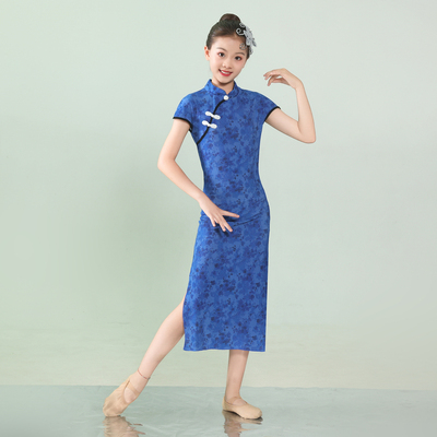 儿童碧落舞蹈服人间烟火晨光曲外婆桥演出服女童古典舞旗袍练功服