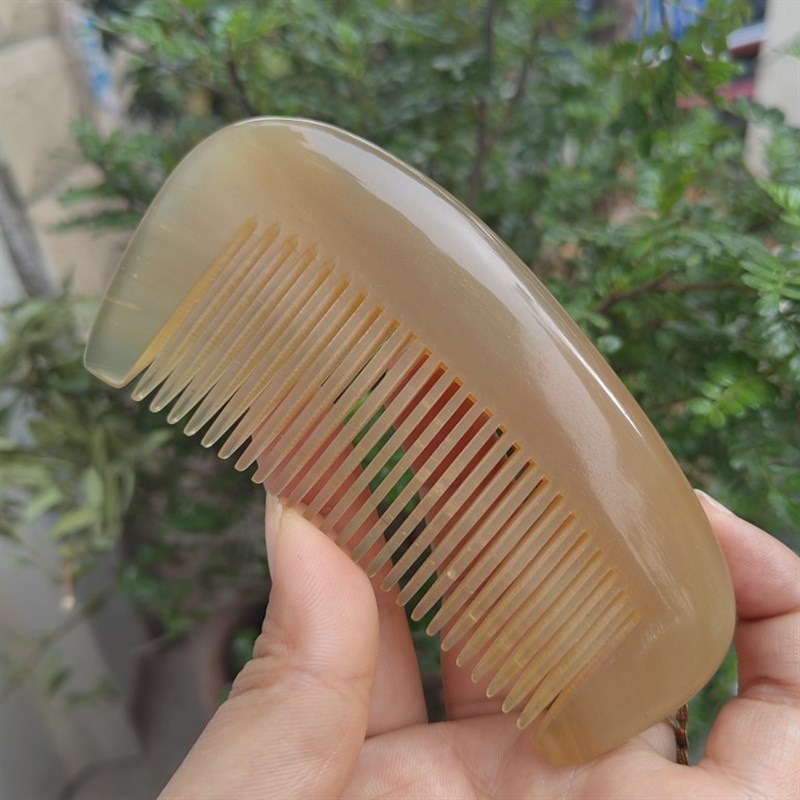 天然加厚牛角小胖梳绵羊角梳头皮按摩黄牛角梳便携专用女密齿梳子