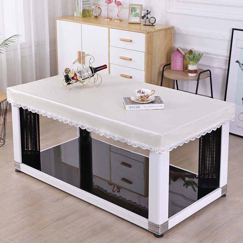 烤火罩电炉罩新款长方形茶几客厅免洗皮桌罩套防水防油pu桌面皮罩