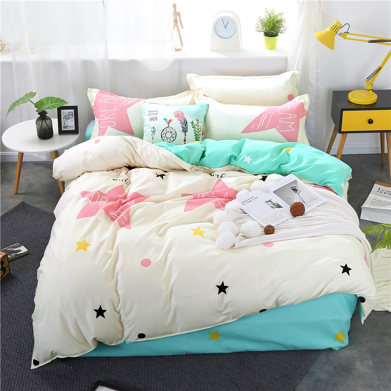 一米八乘两米二大床全棉四件套1米8x2米2被罩春秋纯棉被套180x200