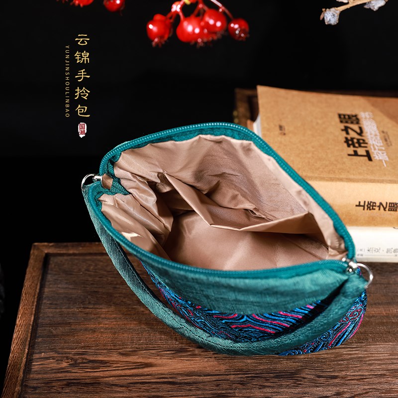 出国送老外礼品中国风特色云锦零钱包民族风女士手包化妆包手袋