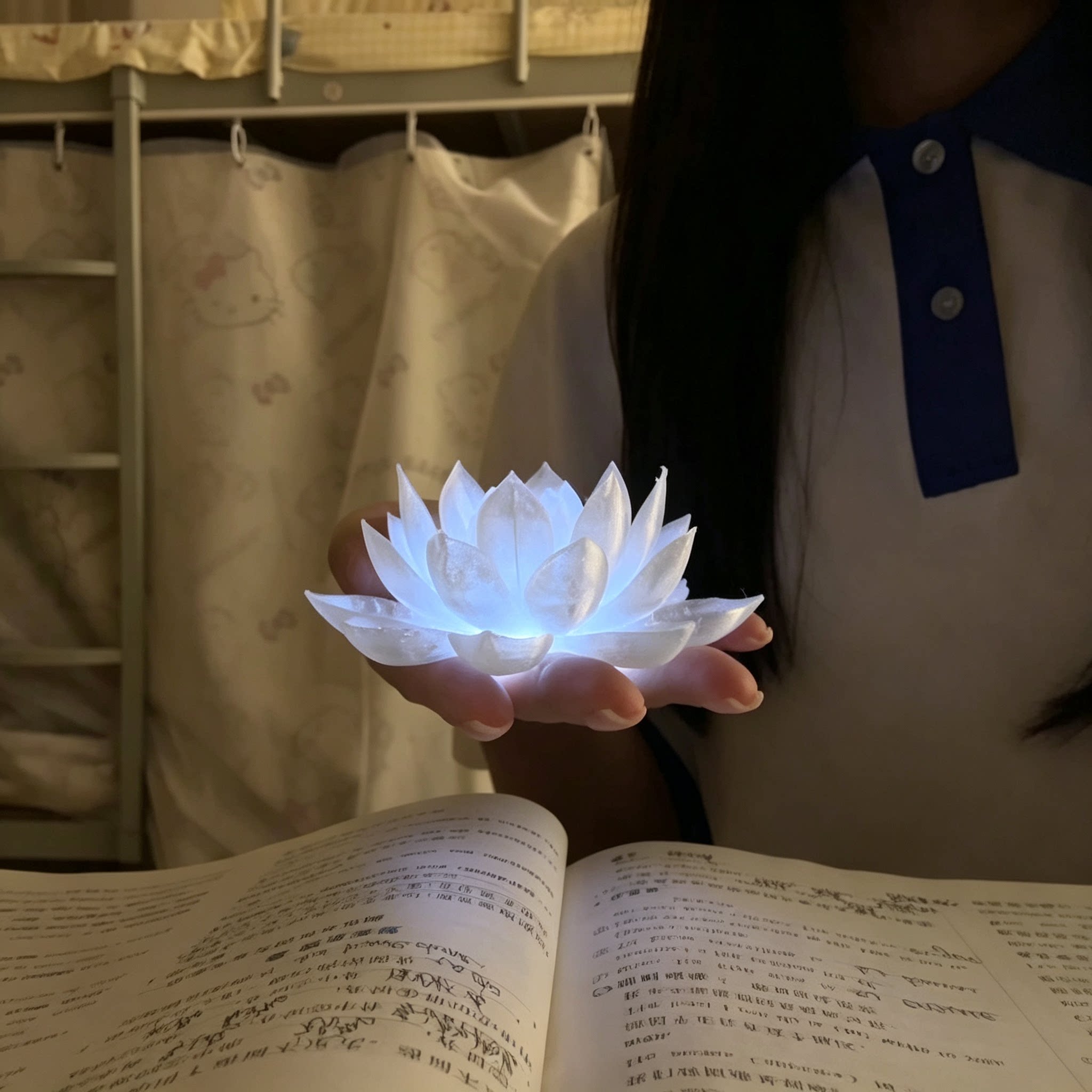 掌心莲月光莲花灯3d打印