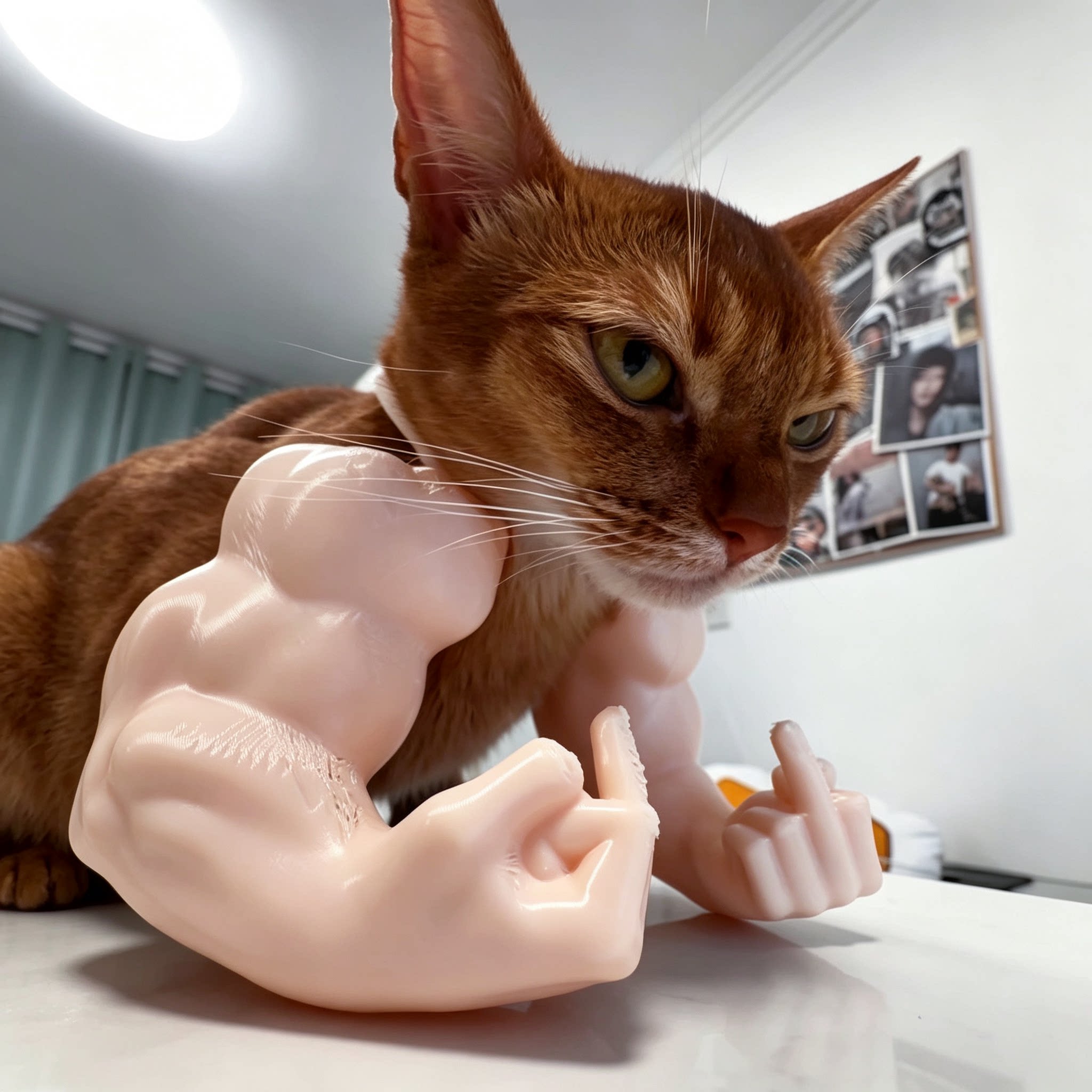 拿破仑猫咪肌肉手臂创意玩具