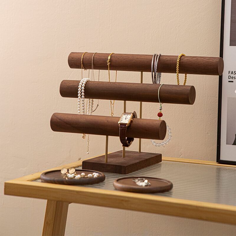 新中式首饰展示架胡桃木
