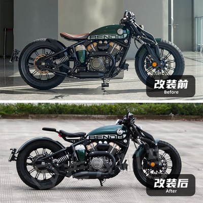 适用奔达拿破仑250改装折叠后座单人坐垫改双人座椅复古隐藏座垫