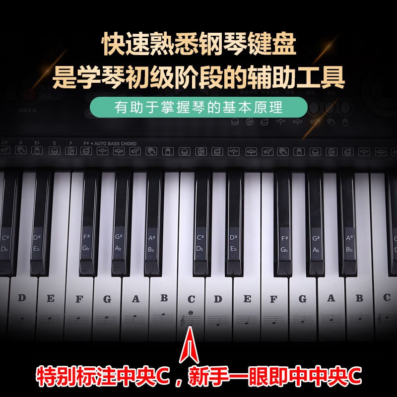 88/61/54/49键钢琴键盘贴纸电子琴键盘手卷钢琴键贴简谱音阶贴纸