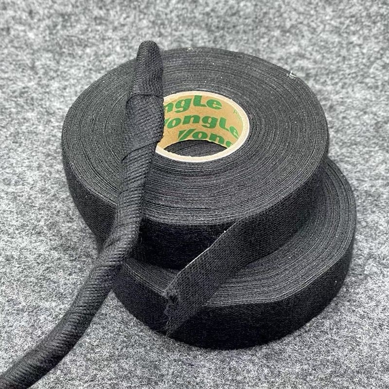 汽车线束绒布胶带发动机舱专用布基胶带防水耐高温胶带自粘胶带推