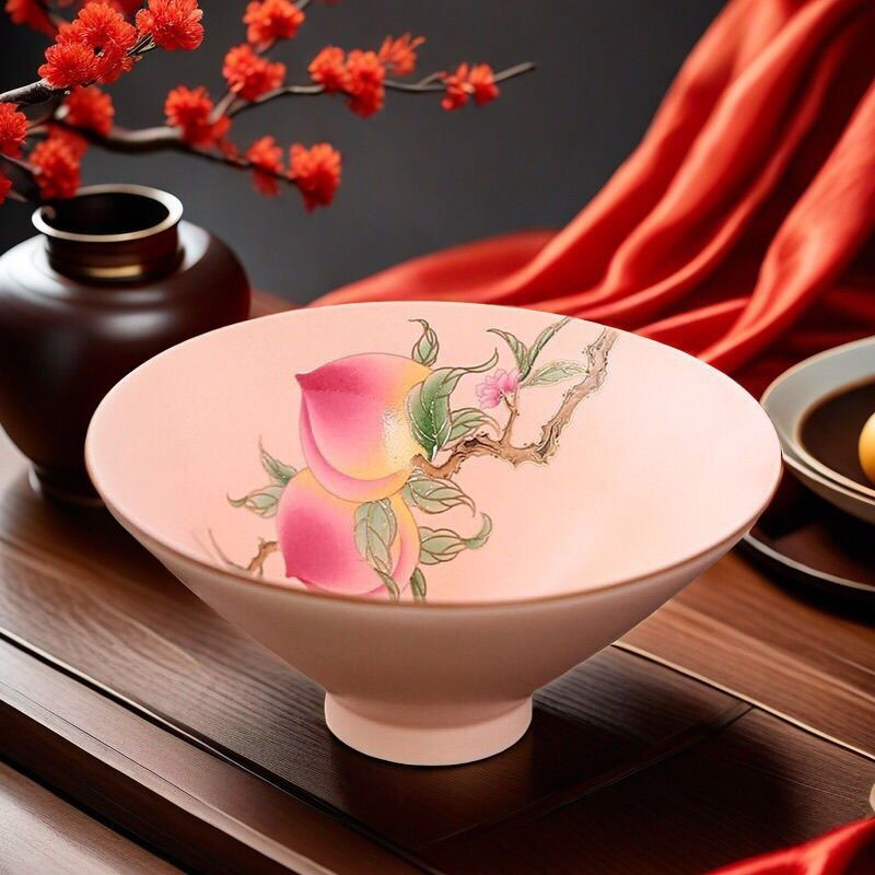 桃子斗笠杯主人茶杯高档主人杯情侣家用送礼精致品茗杯功夫茶杯