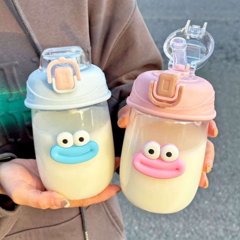 杯子新款塑料杯简约高颜值少女心可爱便携吸管学生小众耐高温水杯