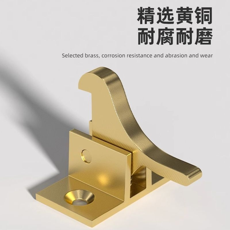 中式窗扣黄铜小鸟搭扣明装插销锁安全防盗复古仿古窗户自动门锁扣