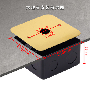 盖子 120不锈钢金色地插盖板配件防尘地面插座封板空白板通用底盒