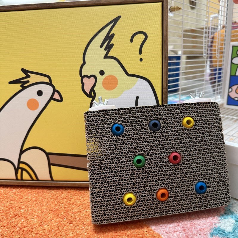 鹦鹉啃咬纸板玩具姐们磨嘴千层纸板磨爪站板鸟笼用品