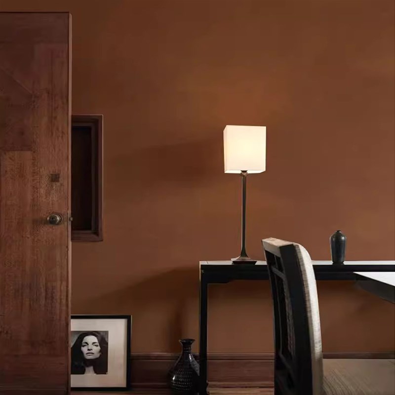 复古红褐色墙纸美式民宿客餐厅卧室墙布砖红色斑驳铁锈色纹理壁纸