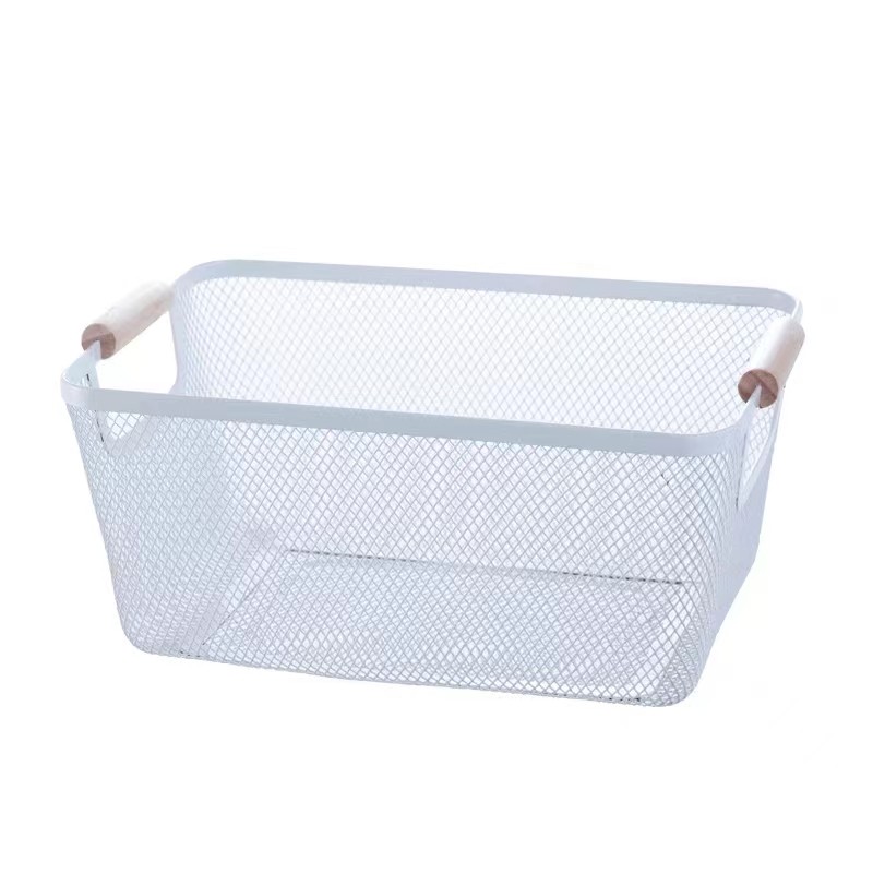 桌面收纳筐铁框大号厨房家用蔬菜水果收纳篮长方形杂物整理储物筐,收纳整理,收纳筐,淘宝优惠券,粉丝福利购,淘宝优惠卷