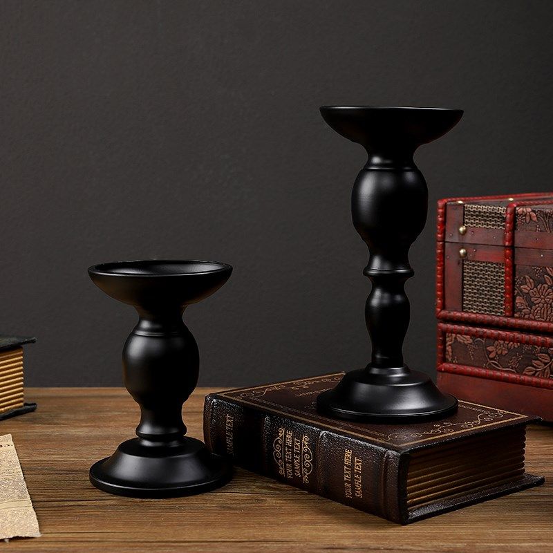 中古风黑色复古烛台高级感铁艺底座家用中式禅意高脚香薰蜡烛托台,家居饰品,烛台,淘宝优惠券,粉丝福利购,淘宝优惠卷