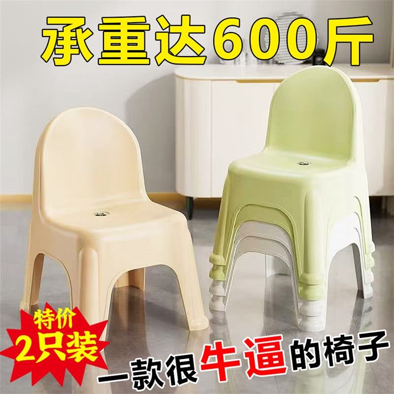 (2个装)靠背塑料椅子幼儿园加厚防滑成人家用换鞋茶几小矮凳,住宅家具,其它凳子,淘宝优惠券,粉丝福利购,淘宝优惠卷