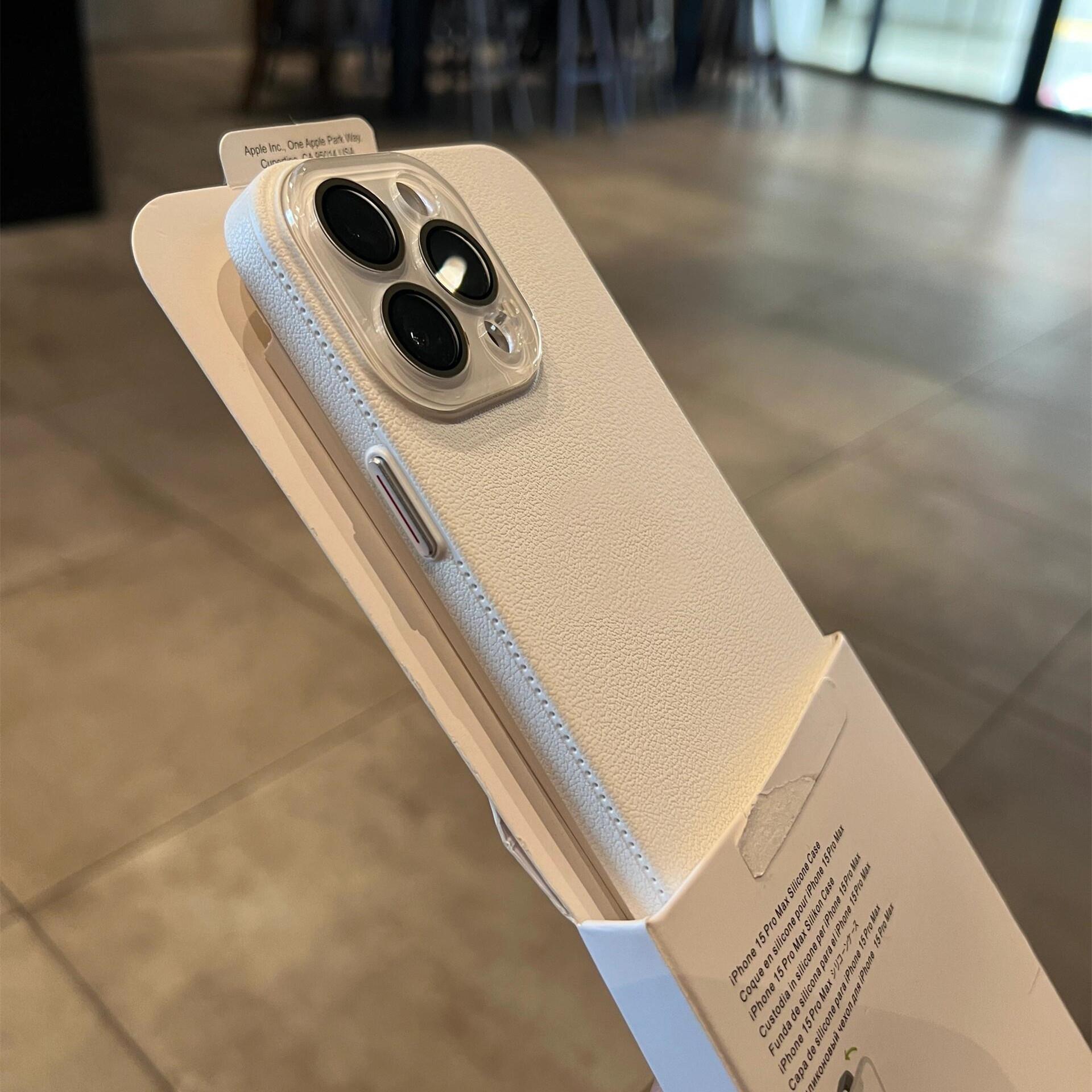 适用苹果15plus新手机壳苹果15手机壳女款2025新款高级感iPhone15Promax荔枝纹肤感水晶精孔16硬壳保护套14