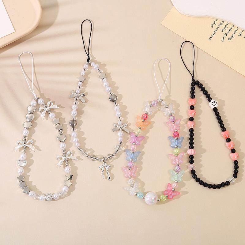 独特好看的手机链女式高端手机链创意新款串珠混款珍珠蝴蝶结手机挂绳手机壳钥匙扣挂饰挂件,3C数码配件,手机挂件/手机链,淘宝优惠券,粉丝福利购,淘宝优惠卷