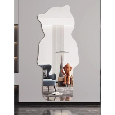 贴墙纸镜子贴柜门镜子定制上墙小熊软镜子贴墙自粘家用全身穿衣镜