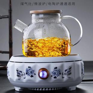 大号容量家用防爆带挂黄滤网单壶耐高温泡茶壶 加厚玻璃煮茶壶套装