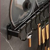 厨房挂钩排钩置物架壁挂式 墙面强力胶粘免打孔厨具挂架钩子收纳