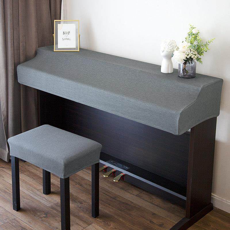 弹力针织布电钢琴套防污防尘免洗轻奢高级居家软盖布坐凳保护套