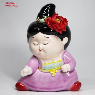 洛阳李学武牡丹瓷陶瓷唐仕女妞妞公仔纯手工艺品创意太极人物摆件