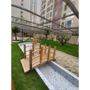 樟松防腐木小木桥室外庭院碳化木景观桥公园风景栈道芬兰木拱桥