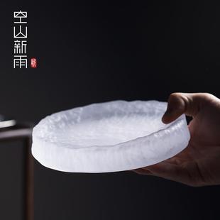 茶具配件小 空山新雨琉璃干泡台茶盘托盘壶承家用方形茶台简约日式