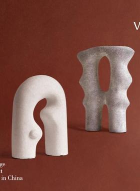 梵其现代简约抽象几何陶瓷摆件北欧创意家居饰品客厅玄关酒柜桌面