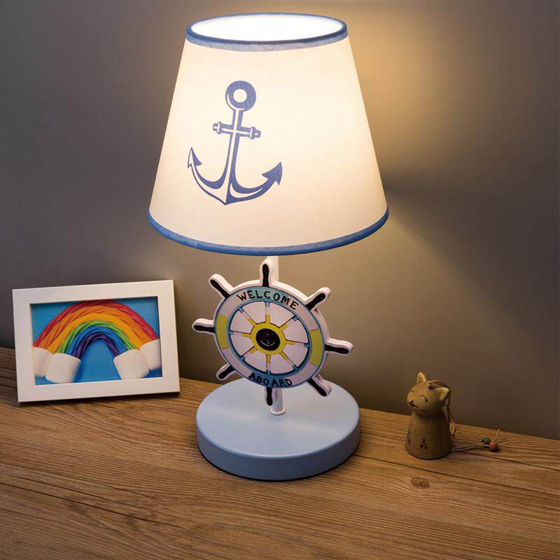 儿童房卡通台灯地中海卧室床头男女孩调光遥控创意学生护眼小夜灯