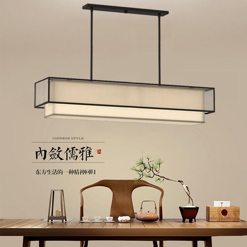 新中式吊灯禅意茶室专用灯长方形中国风灯具中式餐厅吊灯吧台吊灯