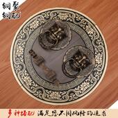 纯铜仿古大门门环拉手玻璃门复古圆形拉环把手老式 门栓锁扣铜配件