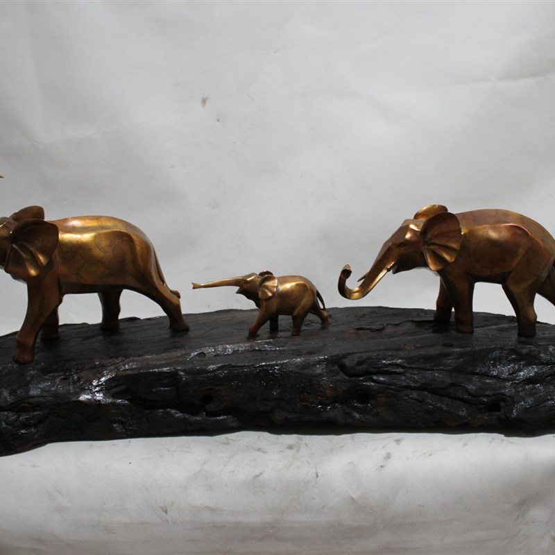 金属工艺礼品锌i合金红青黄紫纯铜铅锡跟随大象鼻动物家居摆件青