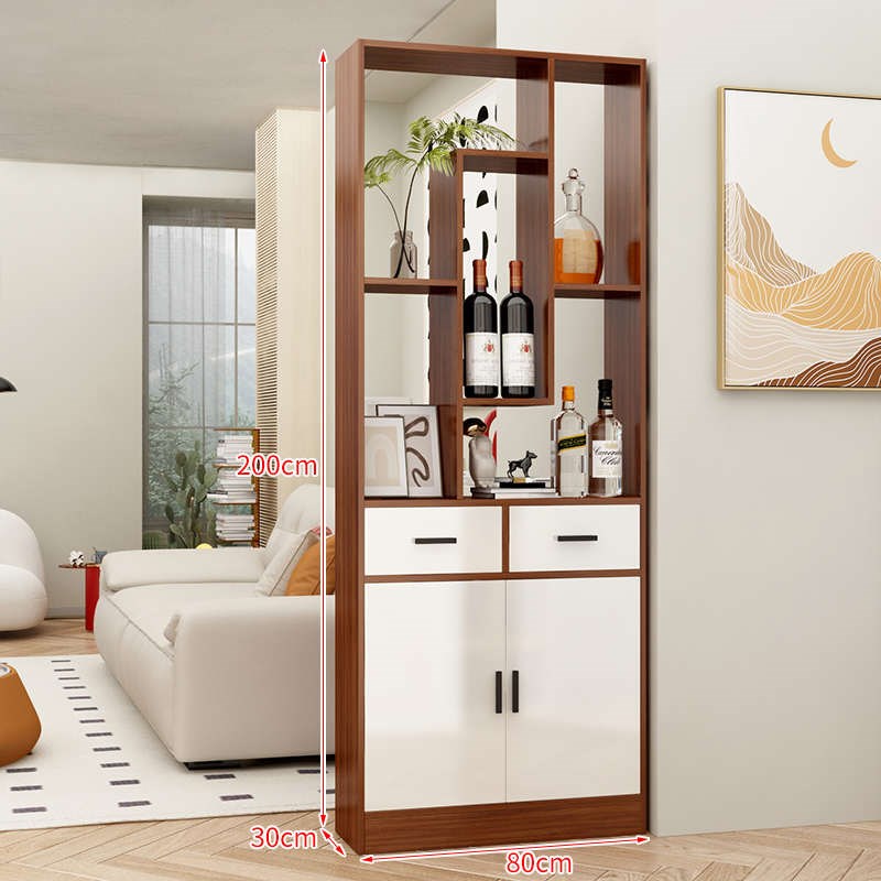 实木玄关柜入户屏风客厅隔断柜现代简约进门酒柜S轻奢小户型置物