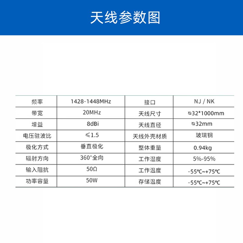 1.4G车载玻璃纤维天线1438MHz政务网用越野弹簧底座1428-1448MHz