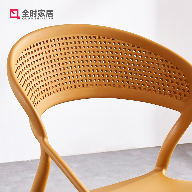 全时简约靠背椅子家用塑料餐椅北欧休闲椅加厚可折叠创意时尚凳子