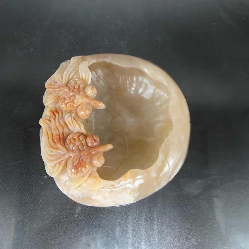 印石巴林石结晶烛光冻石笔洗雕件摆件随形闲章优质石料72*67*28mm