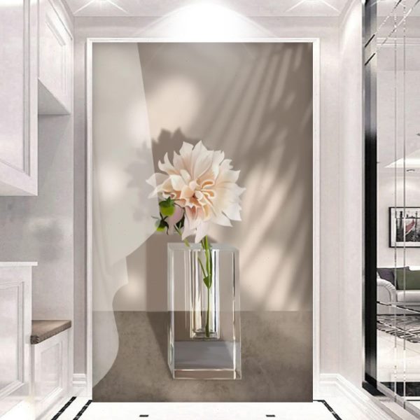 2022现代简约抽象玄关装饰画餐厅背景墙竖版壁画轻奢loft客厅墙纸图片